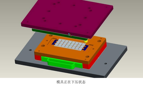 模具正在下压状态